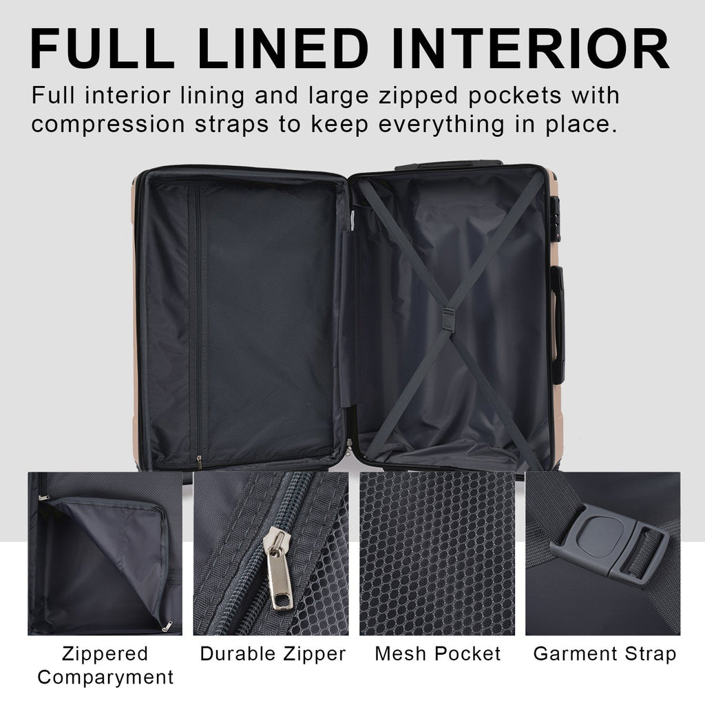 Luggage Sets 2 Piece, Hardshell ABS Lightweight and Expandable(only