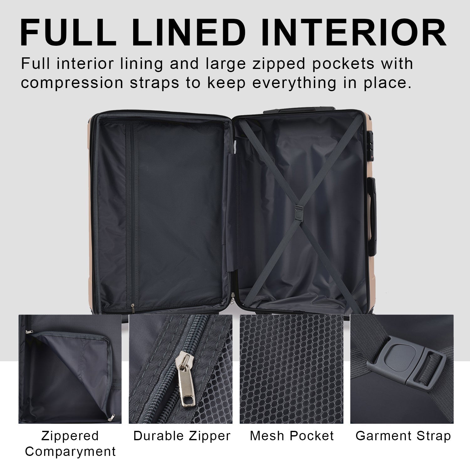 Luggage Sets 2 Piece, Hardshell ABS Lightweight and Expandable(only