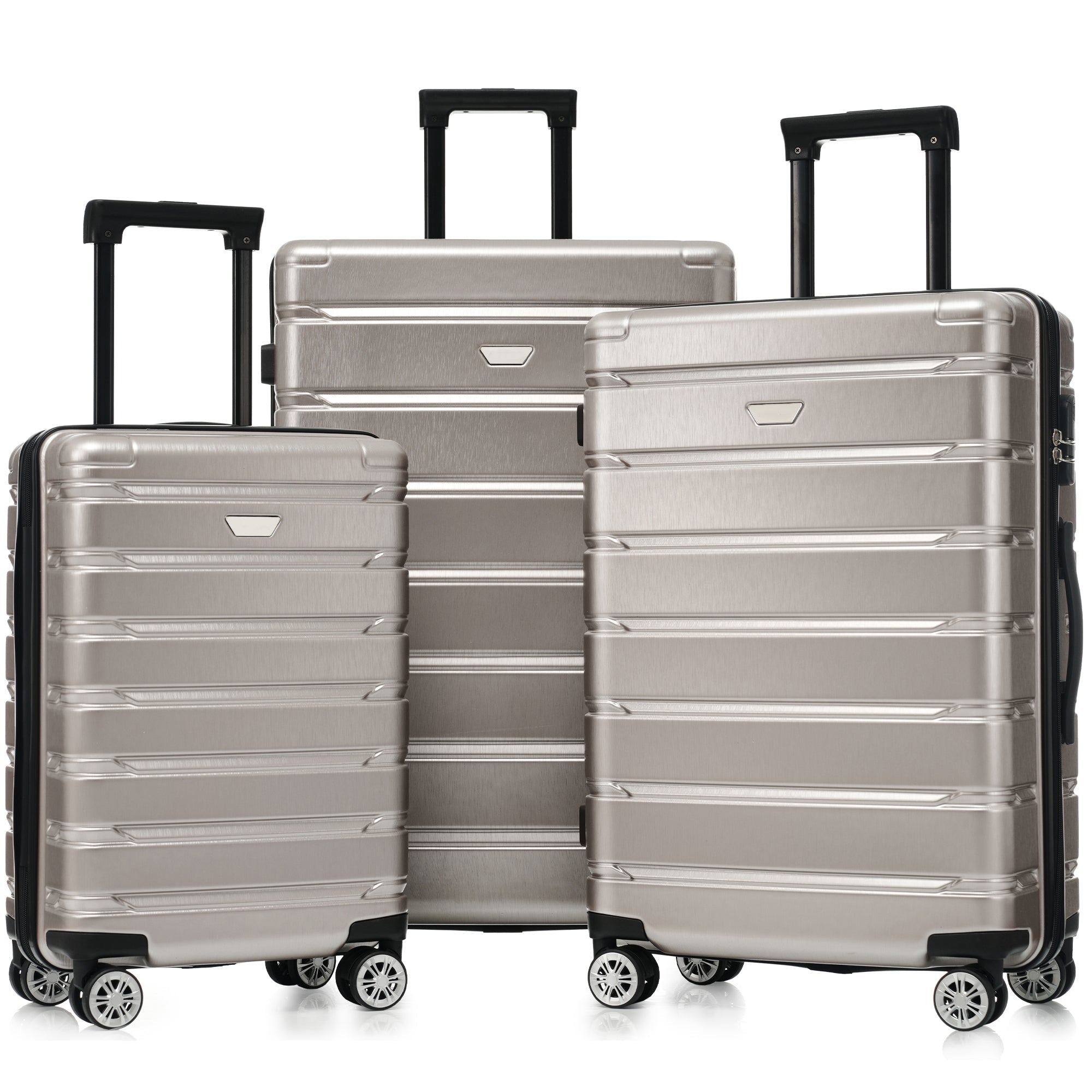 Hardshell Luggage Set 3 Piece, Durable ABS+PC Travel Suitcase with